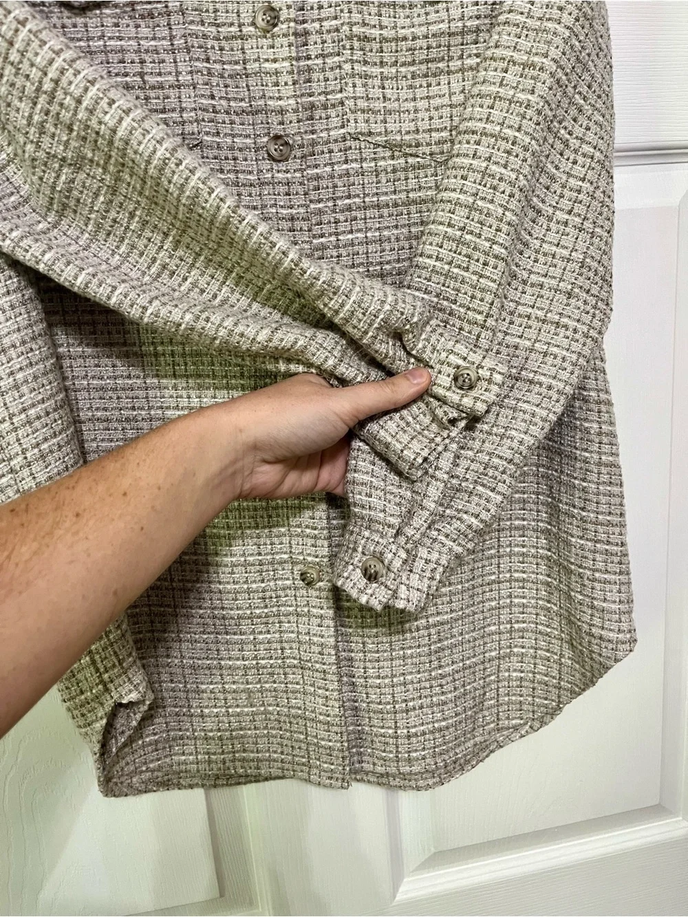 Anthropologie Just Female Neutral Beige Textured Utility Shacket Size 34 Medium